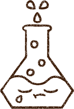 Bir insan tarafından çizilen köpüren Kimyasallar Kömür Çizimi
