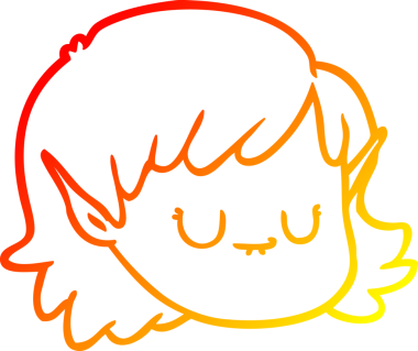 Bir insan tarafından çizilmiş çizgi film karakteri bir elf kızı çizimi