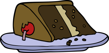 Bir insan tarafından çizilmiş bir pasta dilimi.