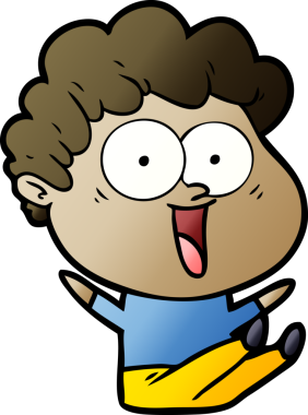 Bir insan tarafından çizilmiş mutlu bir adam.