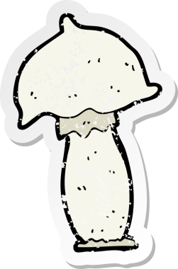 Bir insan tarafından çizilmiş karikatür mantarının gerilmiş yapıştırması.