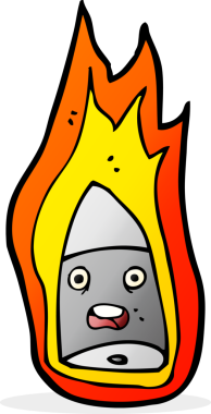 Bir insan tarafından çizilmiş alevli bir mermi.