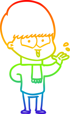 gökkuşağı gradyan çizgi çizimi bir insan tarafından çizilmiş mutlu bir çocuk