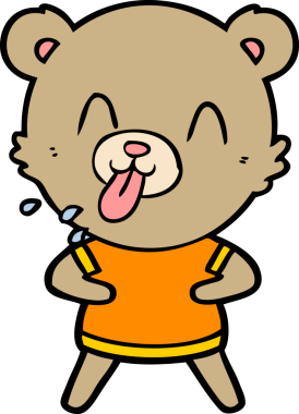 Bir insan tarafından çizilmiş kaba çizgi film ayısı.