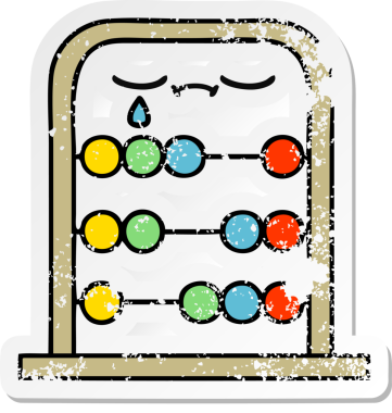 Bir insan tarafından çizilmiş şirin bir abaküsün sıkıntılı çıkartması.
