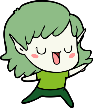 Bir insan tarafından çizilmiş bir elf kızı.