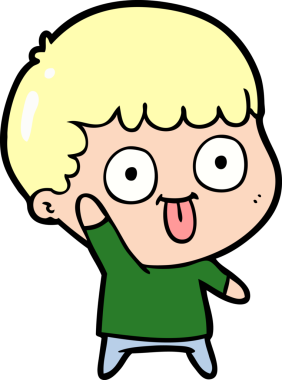 cartoon dumb kid drawn by a human