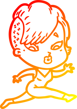 Bir çizgi film karakteri, bir insan tarafından çizilmiş bir kızı şaşırttı.