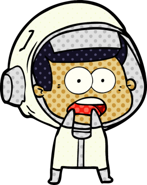 Karikatür bir insan tarafından çizilen astronotu şaşırttı.