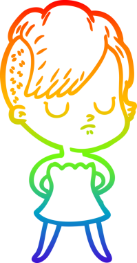 gökkuşağı gradyan çizimi bir insan tarafından çizilmiş bir karikatür kadın