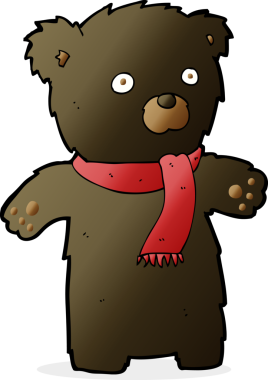 Bir insan tarafından çizilmiş şirin siyah ayı.