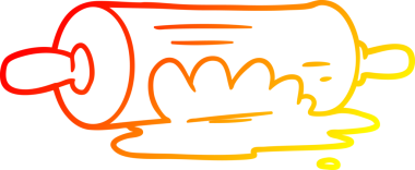 Bir insan tarafından çizilen merdanenin sıcak çizgi çizimi