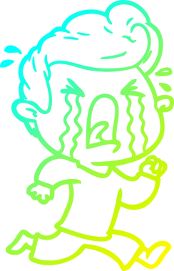 Bir insan tarafından çizilmiş ağlayan bir karikatür çizimi.