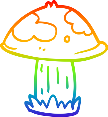 Bir insan tarafından çizilmiş zehirli bir mantar çizgi çizimi.