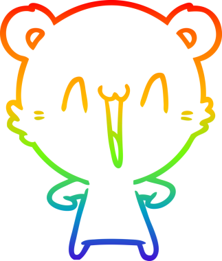 gökkuşağı gradyanı çizimi bir insan tarafından çizilmiş mutlu ayı karikatürü