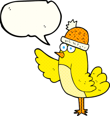 El yazısıyla çizilmiş çizgi roman konuşma balonu karikatür kuşu bir insan tarafından çizilmiş şapka.