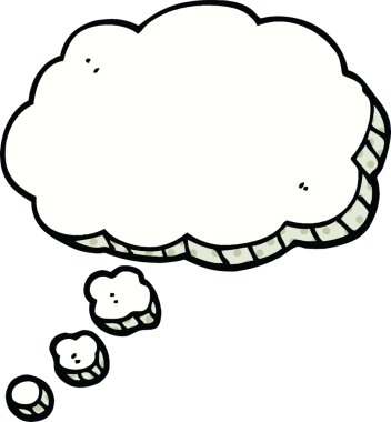 bir insan tarafından çizilmiş çizgi roman tarzı konuşma balonu