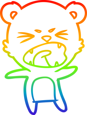 Bir insan tarafından çizilmiş kızgın bir çizgi film ayısının çizimi.