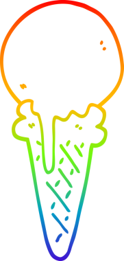 Bir insan tarafından çizilmiş karikatür dondurma külahının çizimi.