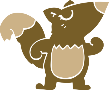 Bir insan tarafından çizilmiş kendine güvenen bir sincap.