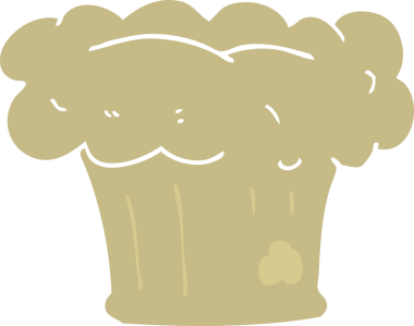 Bir insan tarafından çizilmiş bir somun ekmeğin düz renk çizimi