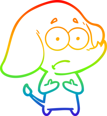 gökkuşağı gradyan çizgi çizimi bir insan tarafından çizilmiş belirsiz bir fil