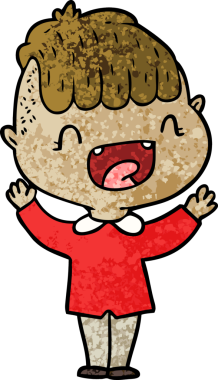 Bir insan tarafından çizilmiş mutlu çocuk çizgi filmi.