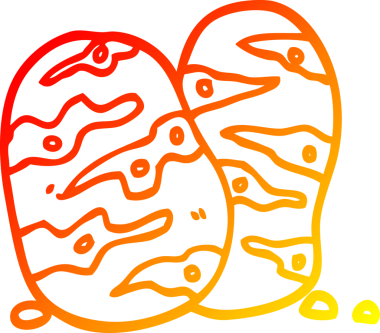 Bir insan tarafından çizilen patates çizgi filminin sıcak gradyanı.