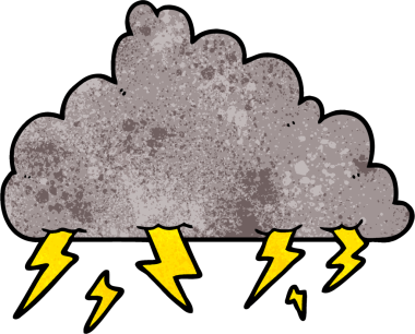 bir insan tarafından çizilmiş bir gökgürültüsü bulutu