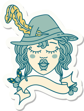 Bir insan tarafından çizilmiş insan ozan karakterinin çıkartması.