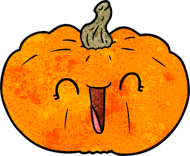 Bir insan tarafından çizilmiş bir balkabağı.