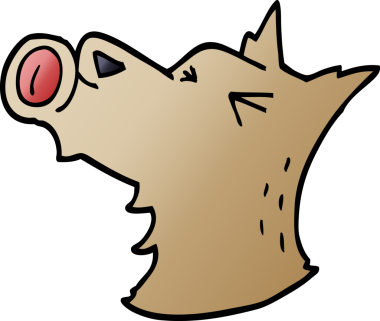 Bir insan tarafından çizilmiş karalama havlayan köpek.