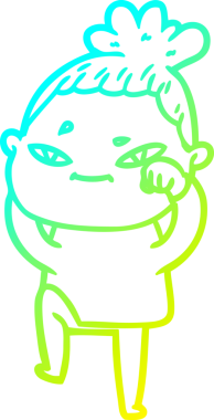 Bir insan tarafından çizilmiş bir karikatür kadın çizimi.