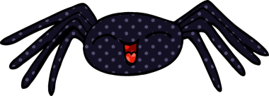 Bir insan tarafından çizilmiş mutlu örümcek.