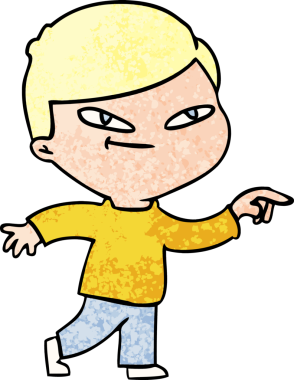 Bir insan tarafından çizilmiş çizgi filmdeki adam.