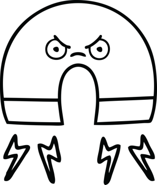 Bir insan tarafından çizilmiş mıknatıs çizimi