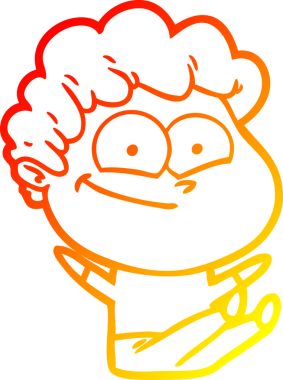 Bir insan tarafından çizilmiş mutlu bir adamın çizgi çizimi.