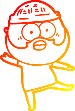 Bir insan tarafından çizilmiş sakallı bir adamın sıcak çizgi çizimi.