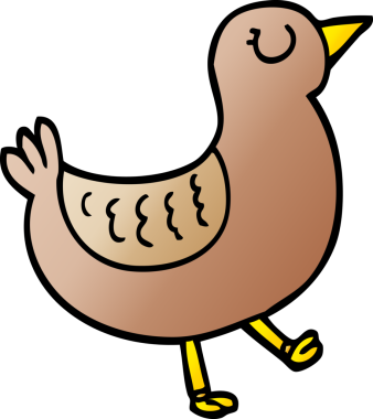 bir insan tarafından çizilmiş vektör gradyan çizim karikatür kuşu