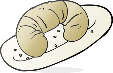 Bir insan tarafından çizilmiş serbest çizim kruvasan.