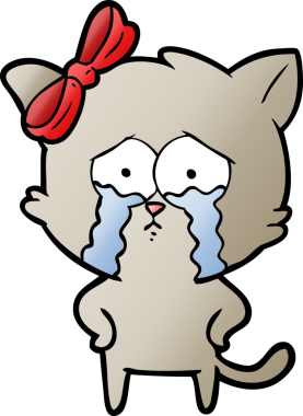 Bir insan tarafından çizilmiş çizgi film kedisi.