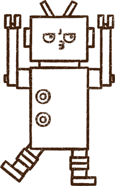 Robot Kömür Bir insan tarafından çizilmiş