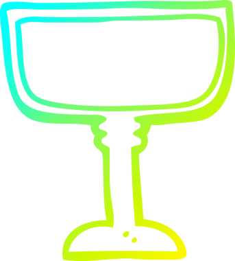 Bir insanın çizdiği şarap kadehinin soğuk gradyan çizgisi.