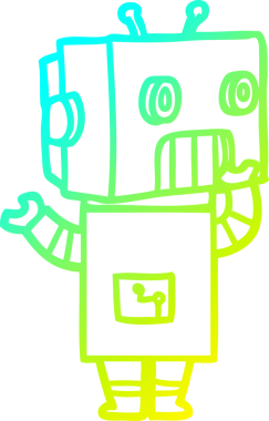 Bir insan tarafından çizilmiş soğuk gradyan robot çizimi