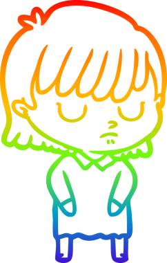 gökkuşağı gradyan çizimi bir insan tarafından çizilmiş bir karikatür kadın