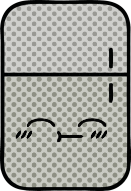 Bir insan tarafından çizilmiş buzdolabı karikatürü.