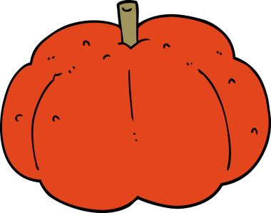 Bir insan tarafından çizilmiş bir balkabağı.