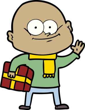 Bir insan tarafından çizilmiş kel bir adam.