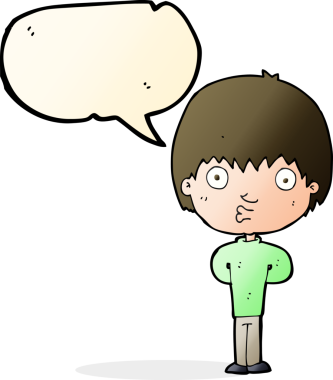 Bir insan tarafından çizilmiş konuşma balonu olan ıslık çalan çocuk.