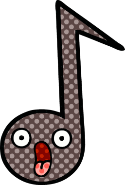 Bir insan tarafından çizilmiş bir notanın çizgi roman tarzı karikatürü